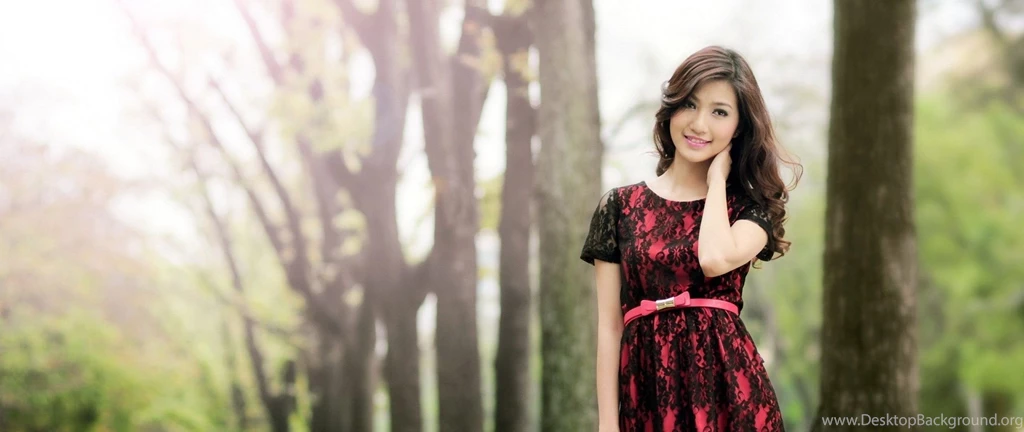 Download Wallpapers 2560x1080 Dress, Asian, Girl, Smile, Love ...