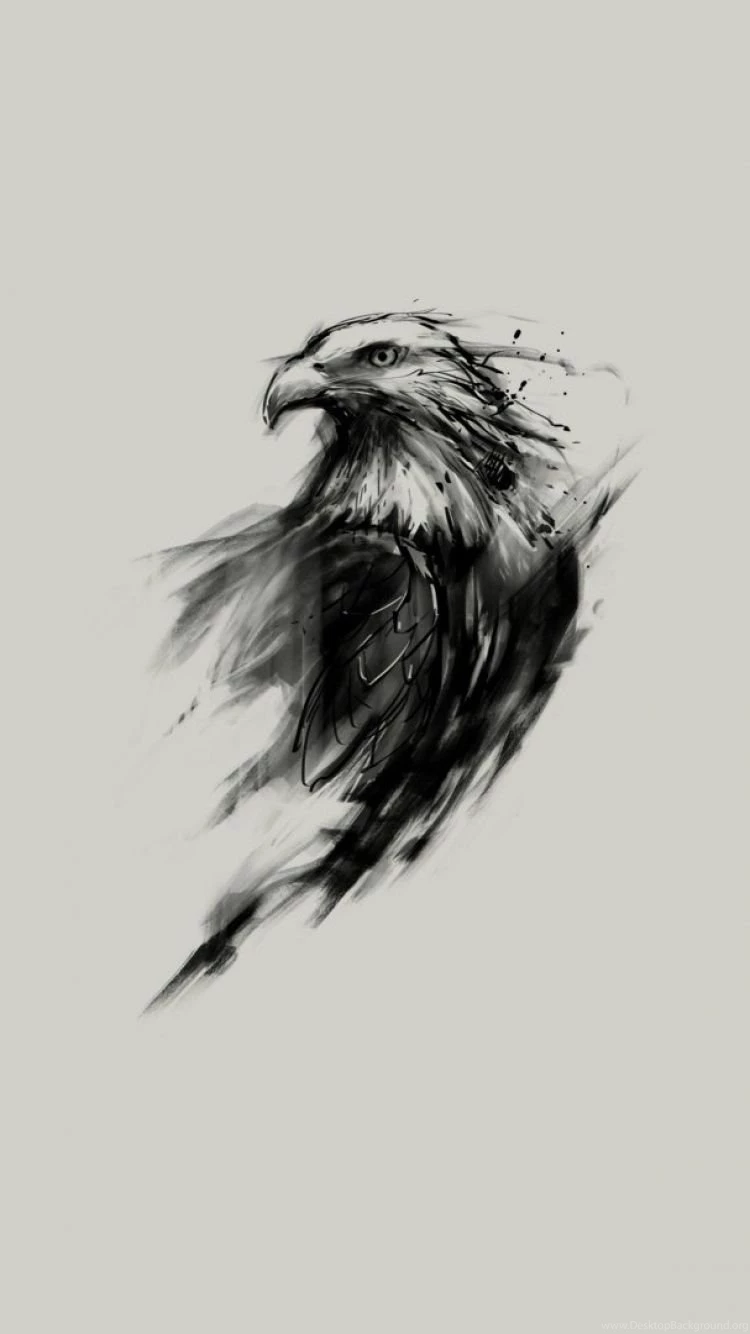 Download Wallpapers 750x1334 Eagle, Art, Black, Paint iPhone 6 HD ...