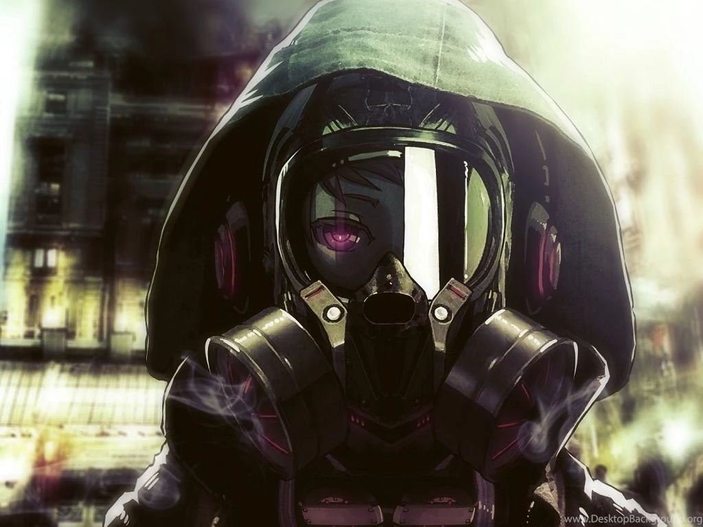 1024x768 Anime Gas Mask Wallpapers