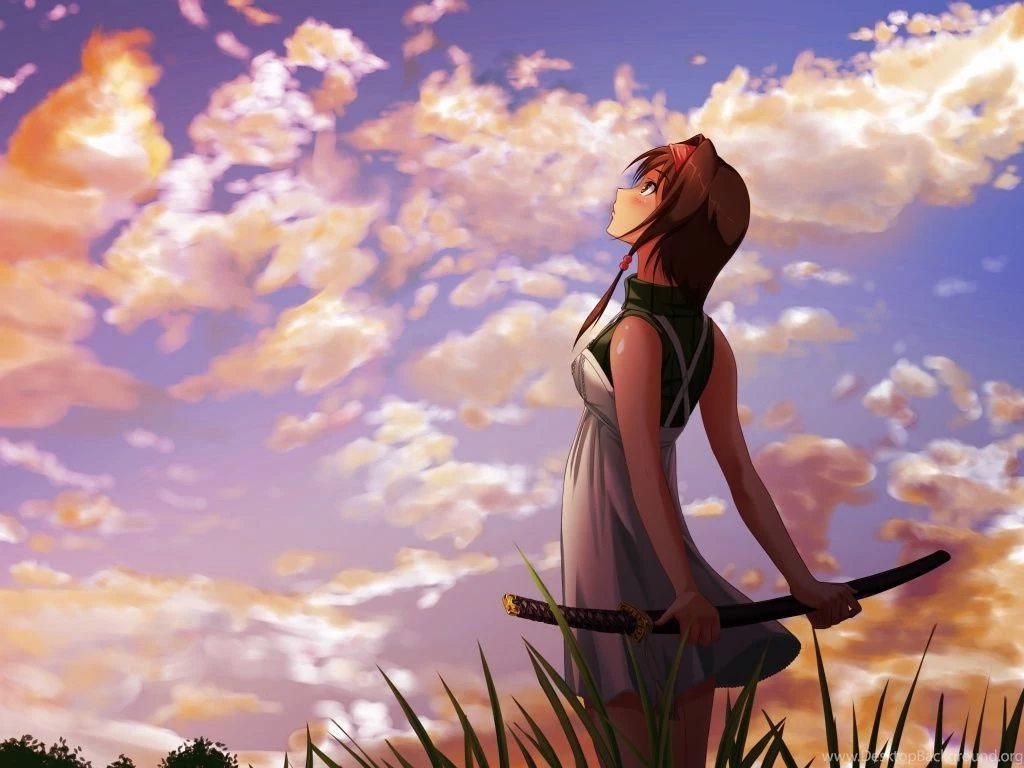 1024x768 Anime Katana Girl Wallpapers
