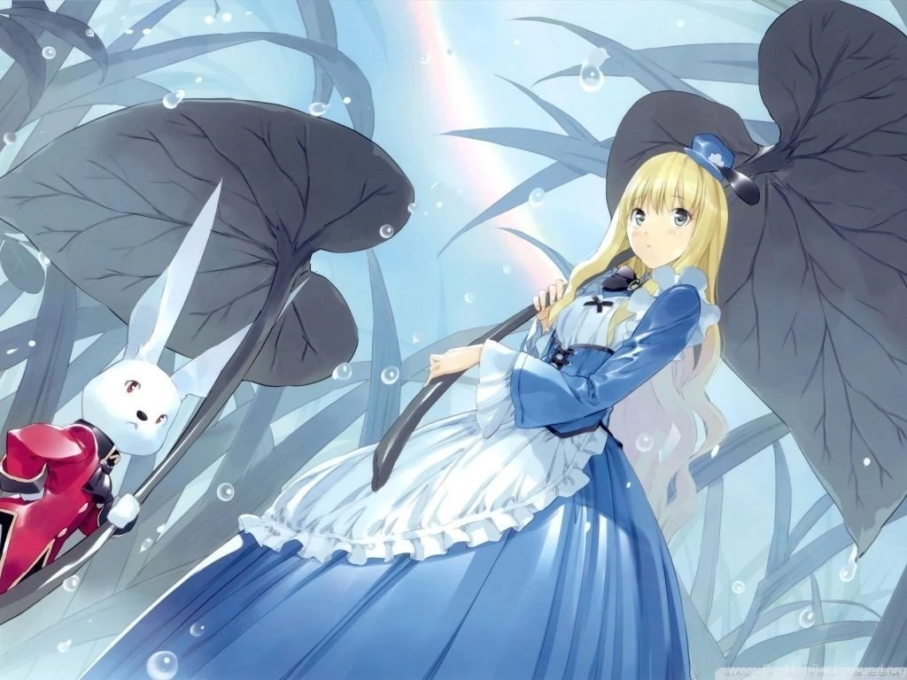 Alice In Wonderland And The White Rabbit Anime HD Desktop ...