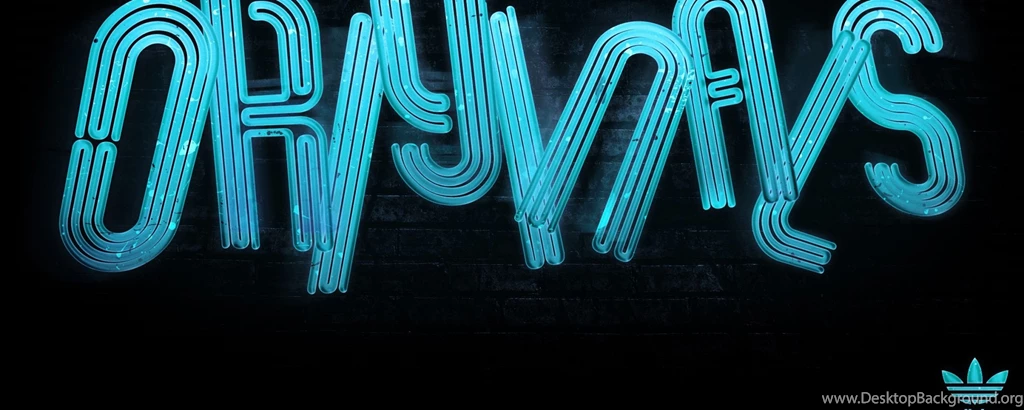 Download Wallpapers 2560x1024 Adidas, Original, Blue, Neon, Logo ...