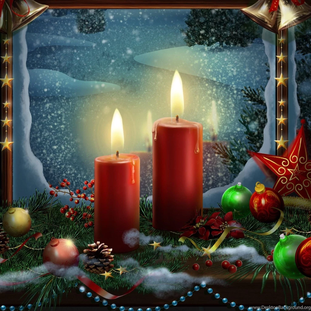 Download Wallpapers 2048x2048 New Year, Holiday Candles, Postcards ...