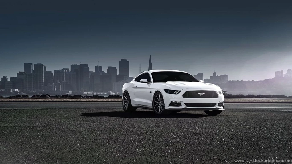 HD Backgrounds 2015 Ford Mustang GT White Color Side View Fog ...