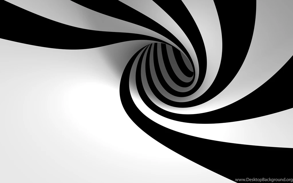 3D Black White Spiral Wallpapers