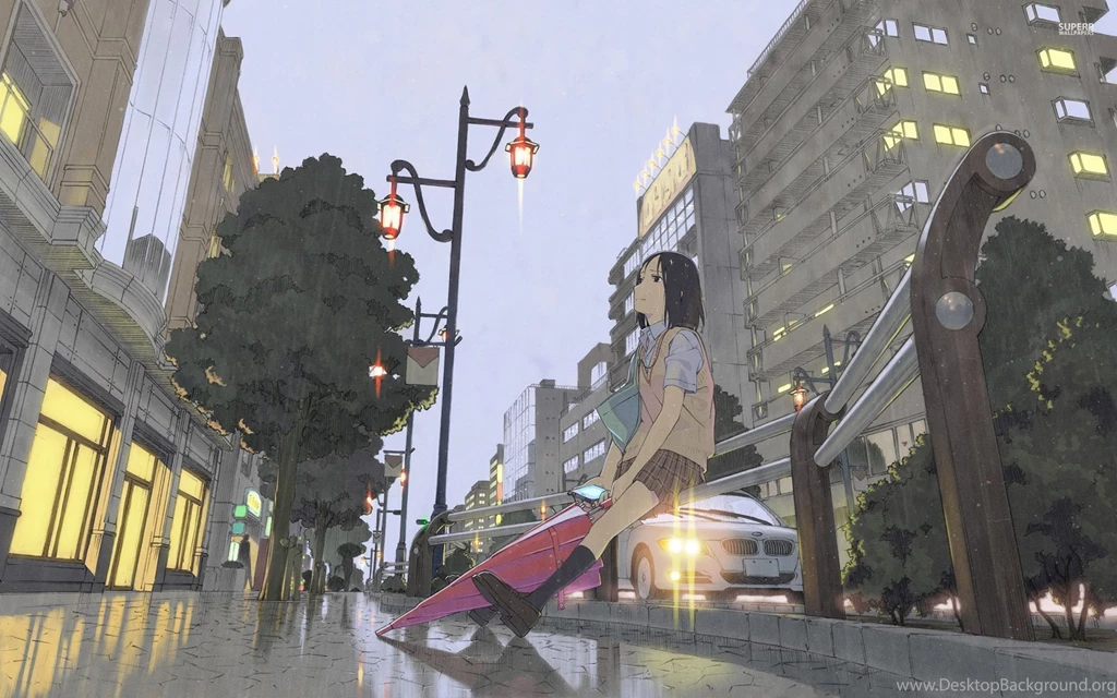 Sad Schoolgirl In The Rain Wallpapers   Anime Wallpapers