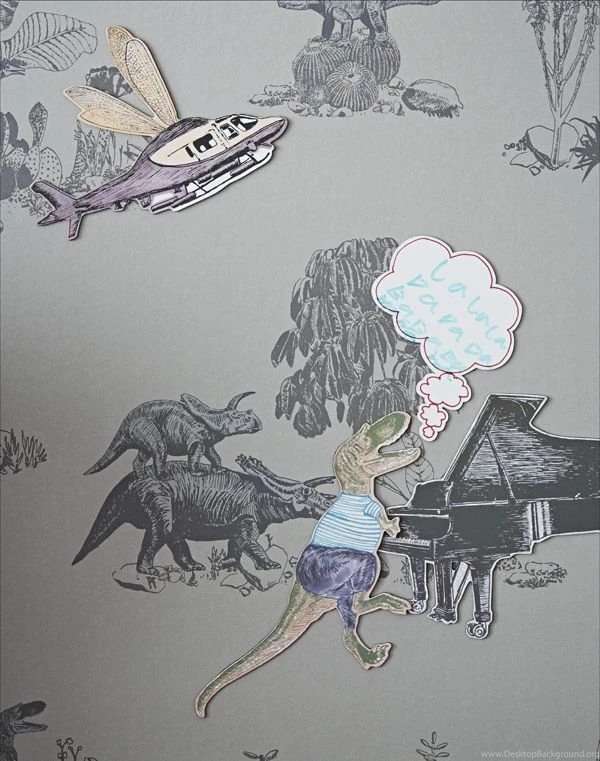 Magnetic Dino Wallpapers   Grey — Sian Zeng