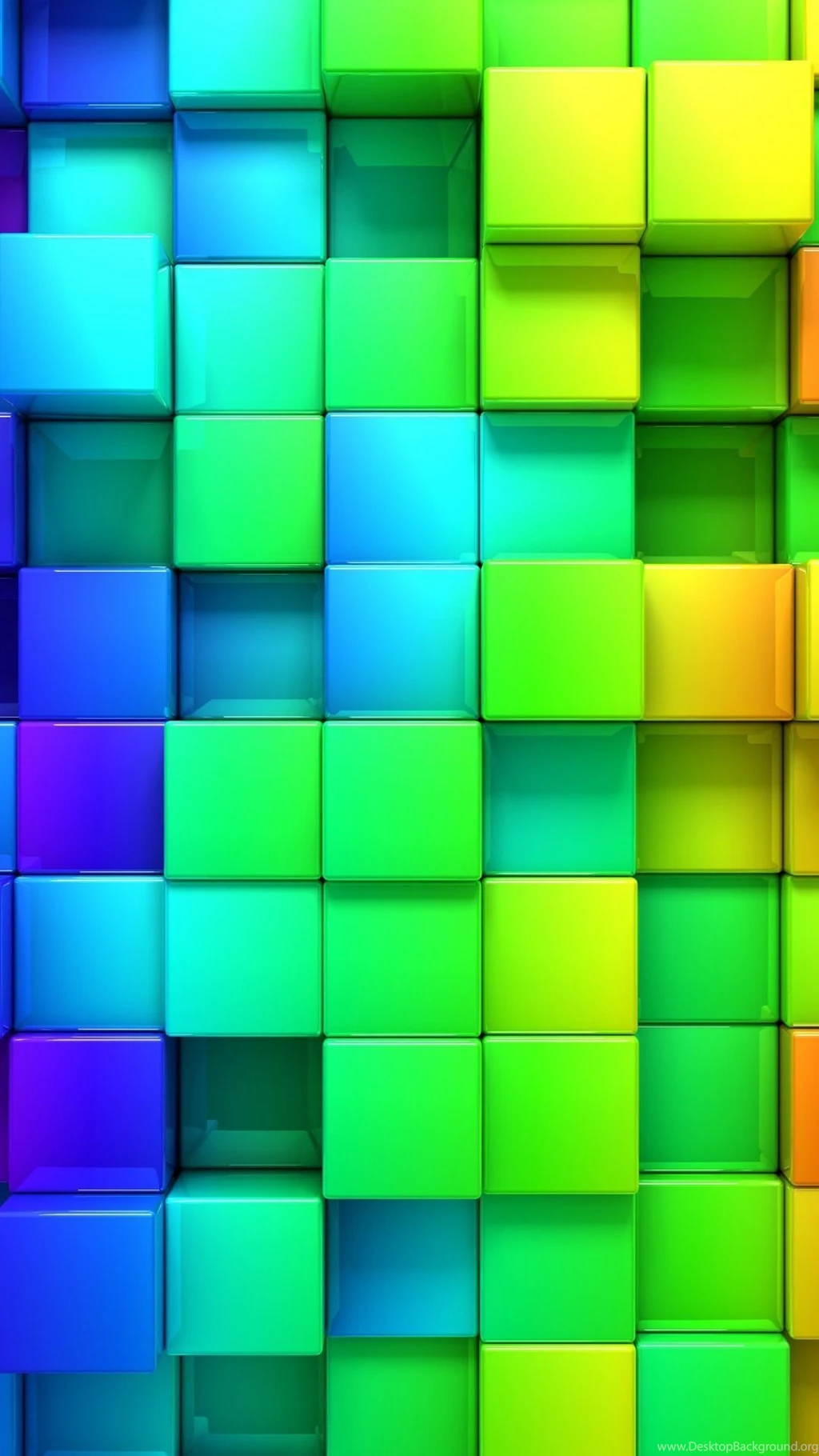 Download Wallpapers 1080x1920 Blocks, Rainbow, 3d Graphics ...
