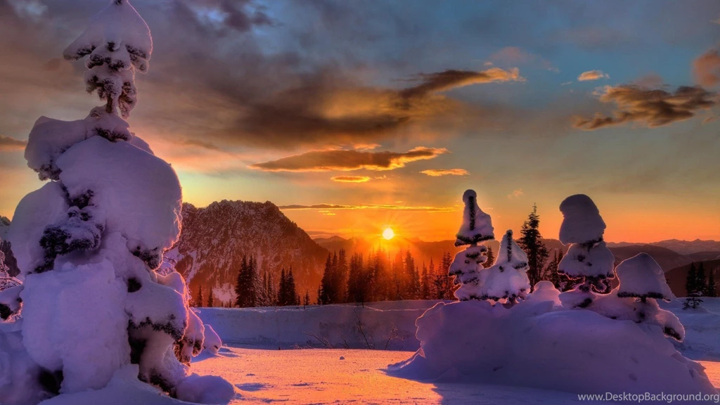 Wallpapers Winter Beautiful Sunset 1920 X 1080 Full Hd   1920 X ...