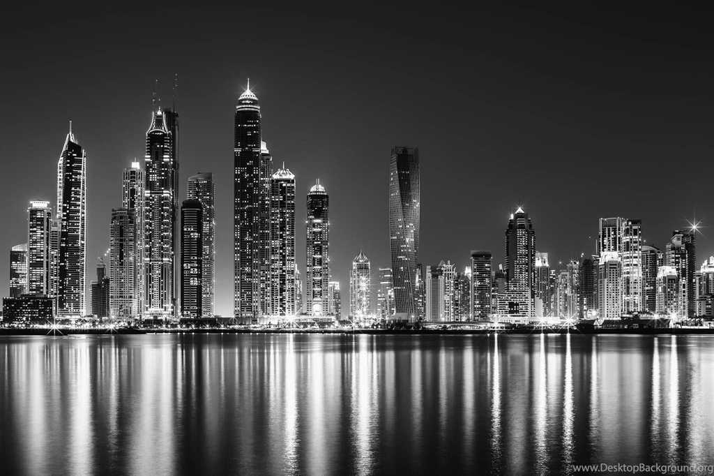 Other: Dubai Reflection Bw City Black White Metallic Marina High ...