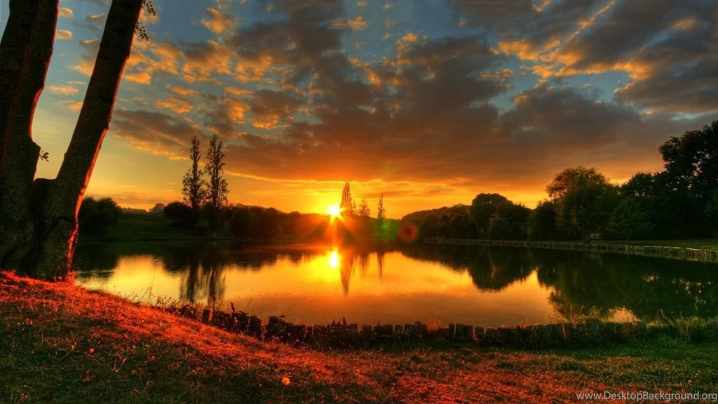 1366x768 Lake Summer Sunset Wallpapers