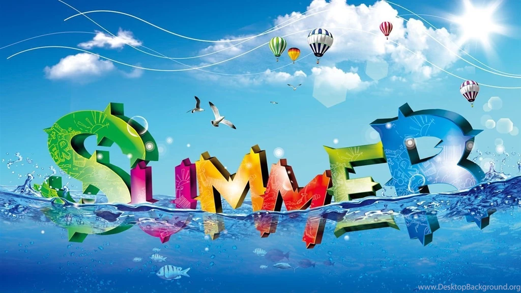 Colorful Fresh Summer Water Letter Wallpapers
