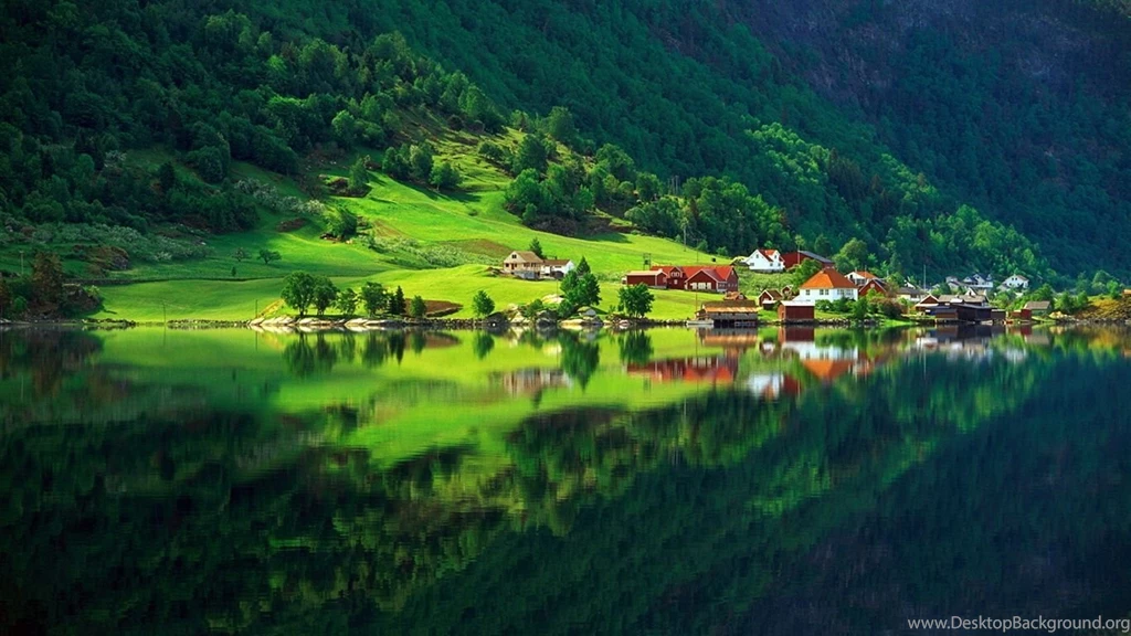Nature Forest Green Summer Home Village Lake Wallpapers