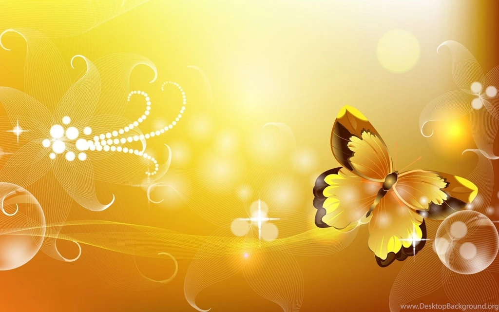 Golden Butterfly Vector Backgrounds