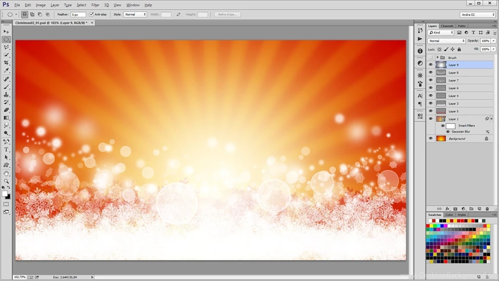 How To Design A Beautiful Christmas Backgrounds In Photoshop ...
