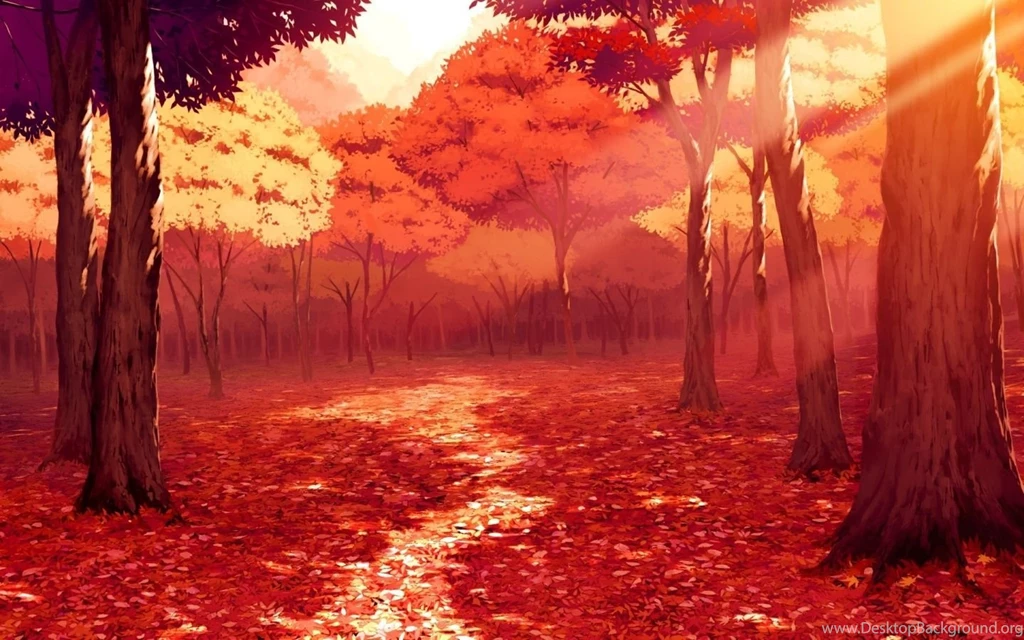 1440x900 Anime Autumn Scenery Wallpapers