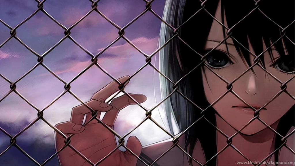1366x768 Anime Girl Cyclone Fence Wallpapers