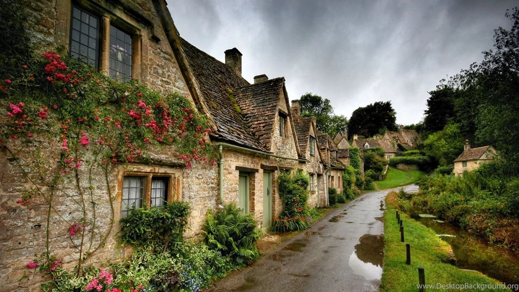 Download Wallpapers 1600x900 Village, Town, Houses, Roofs, Streets ...