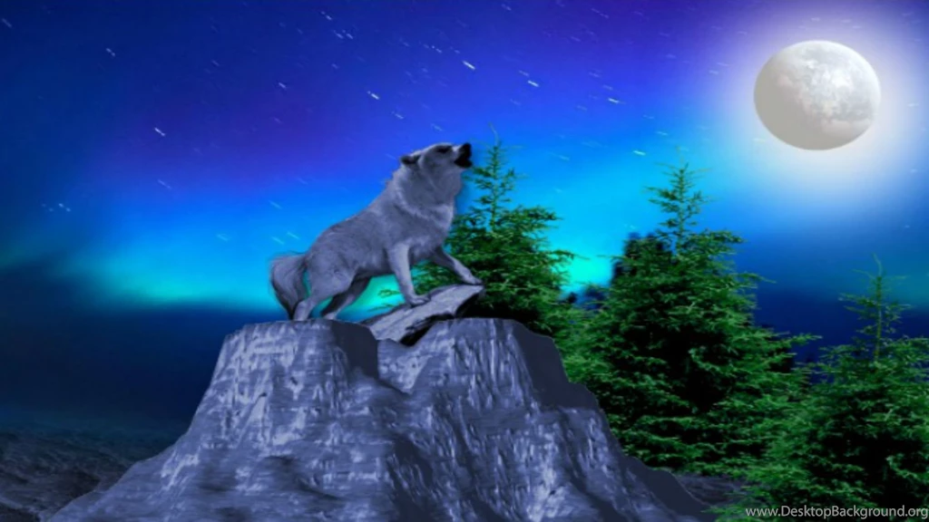 Download Wolf Howling At The Moon Desktop Backgrounds