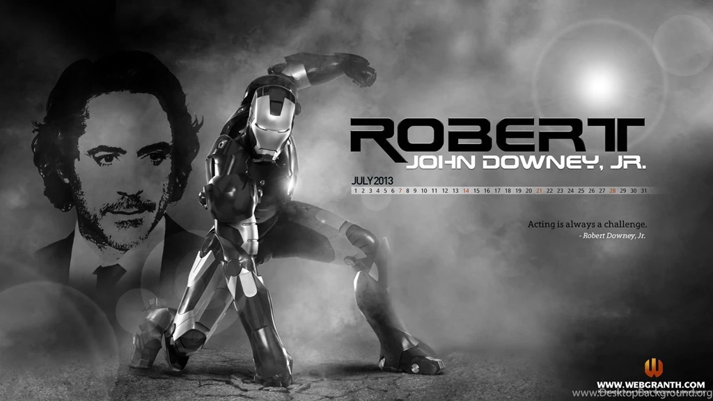 Wallpapers Calendar For July 2013 Of Super Hero Robert Downey Jr (3 ...