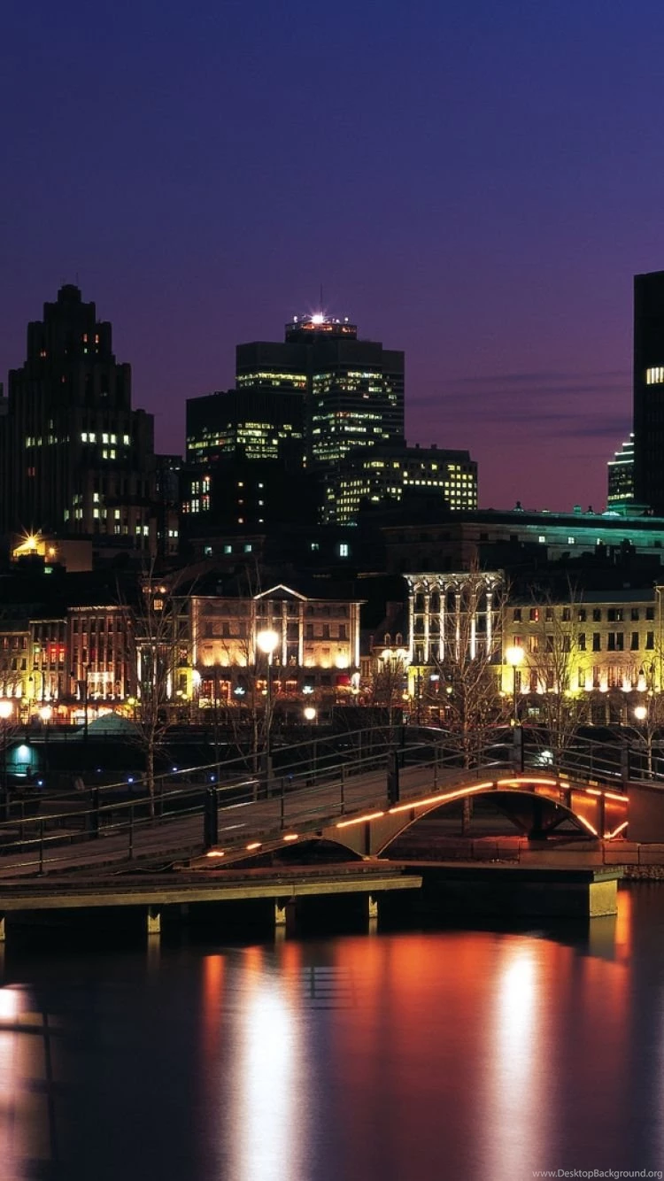 Download Wallpapers 750x1334 City, View, Night, Sea, Ocean, Canada ...
