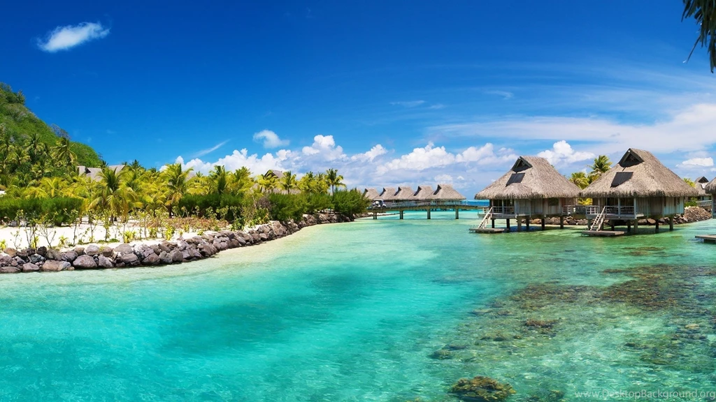 Download Wallpapers 2560x1440 Bora bora, Huts, Resort, Island Mac ...