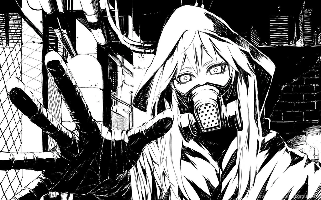 Black And White Vocaloid Gas Masks Drawings Anime Wallpapers ...