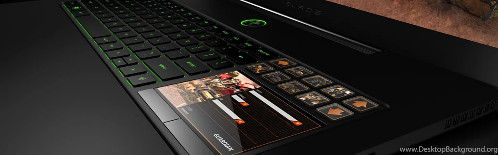 Download Wallpapers 3840x1200 Laptop, Keyboard, Buttons, Monitor ...