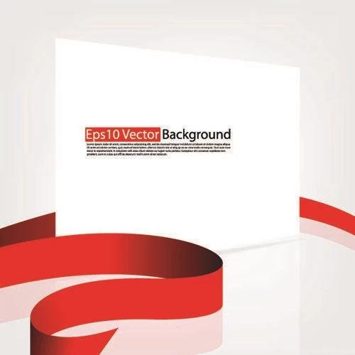 Set Of White Form And Red Ribbons Backgrounds Vector 02 Vector ...