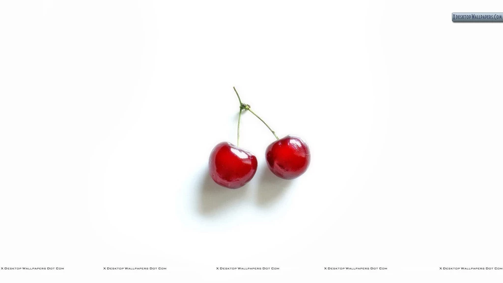 Red Cherry On White Backgrounds Wallpapers