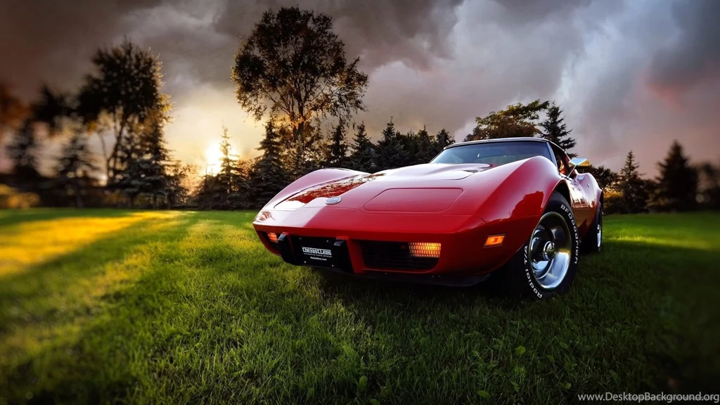 Download 1920x1080 Red Retro Corvette Wallpapers