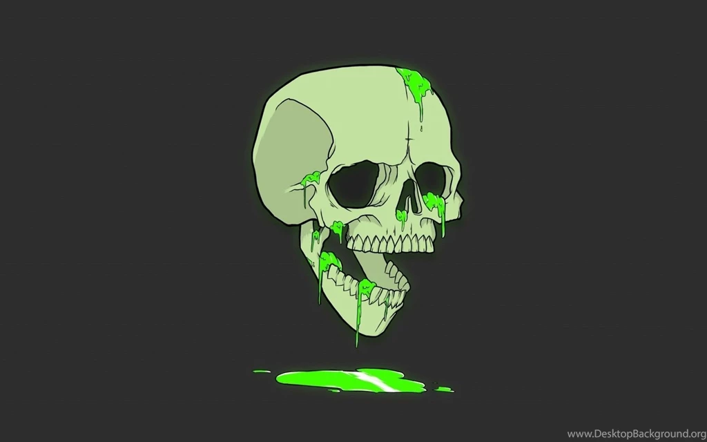 Skull, Bones, Artwork, Humor, Minimalism, Green Wallpapers HD