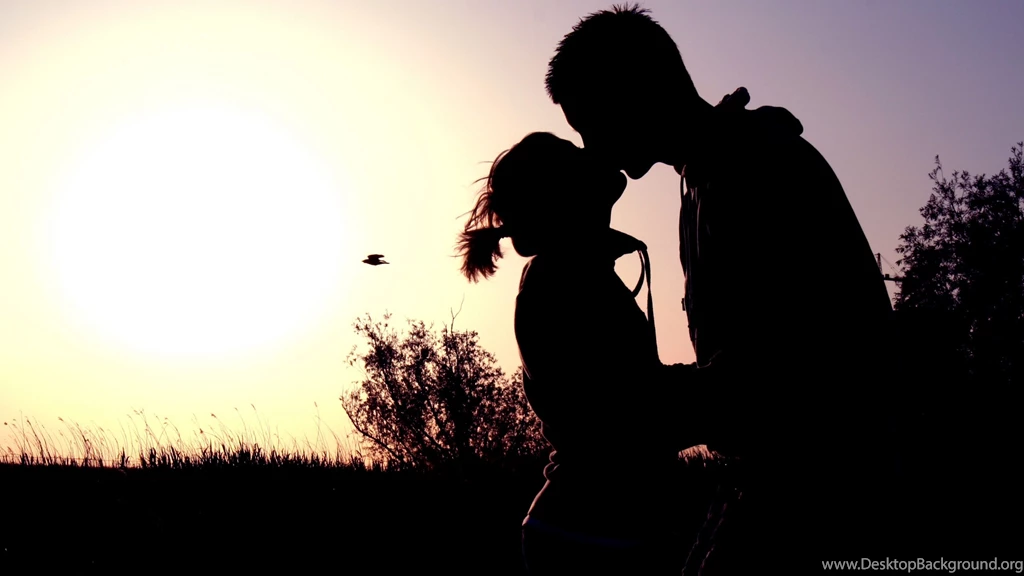 Download Wallpapers 3840x2160 Couple, Shadow, Sunset, Kissing ...