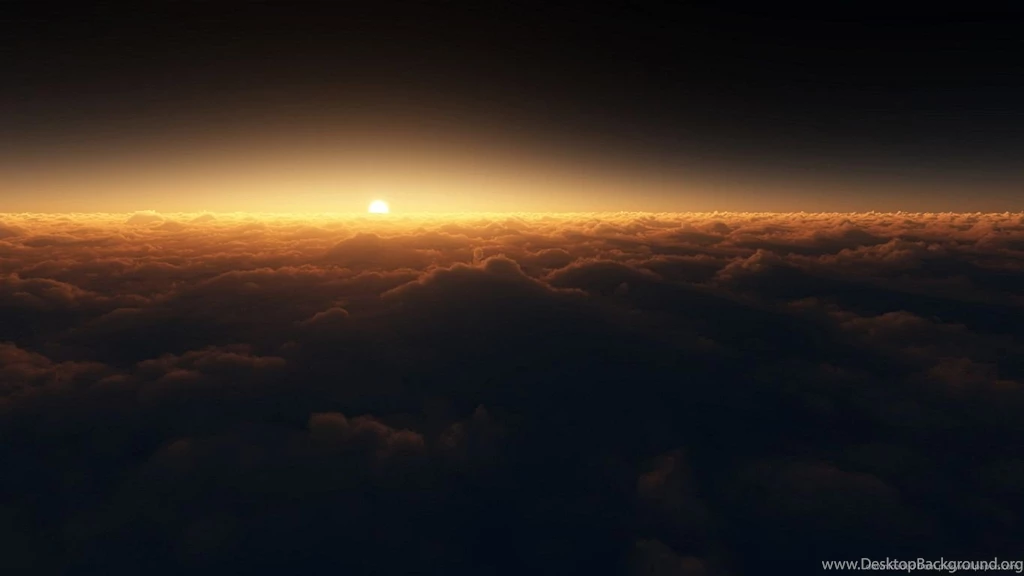 Download 1366x768 Dark Sun Over The Clouds Wallpapers