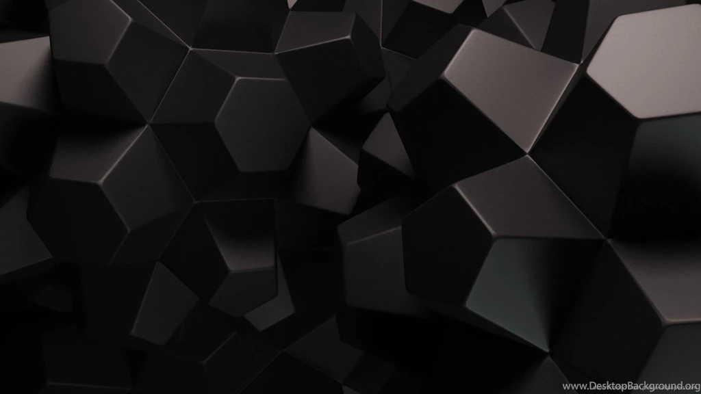 Download 1366x768 Dark Polygonal Objects Wallpapers