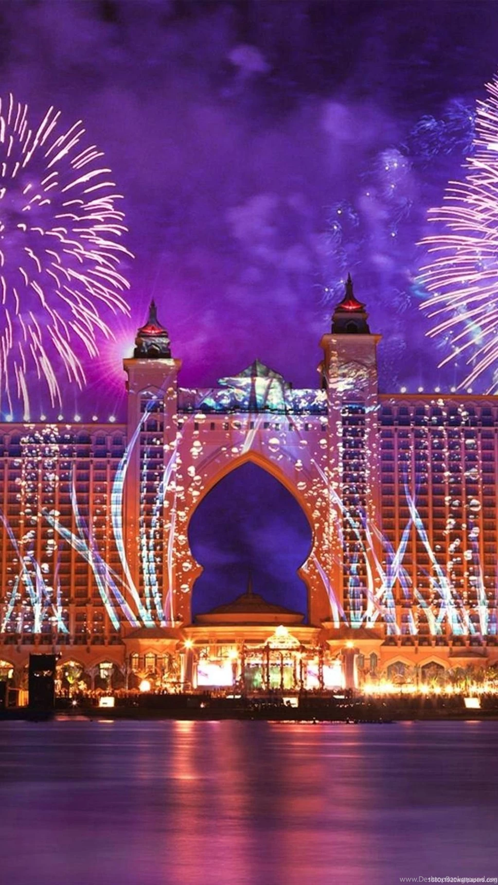 1080x1920 City Fireworks Dubai Wallpapers HD