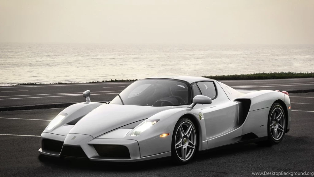 Download Wallpapers 1366x768 Ferrari, Enzo, Silver, Sea, Backgrounds ...