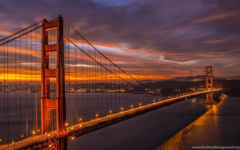 California, San Francisco Bridge, Golden Gate, Beautiful Evening ...