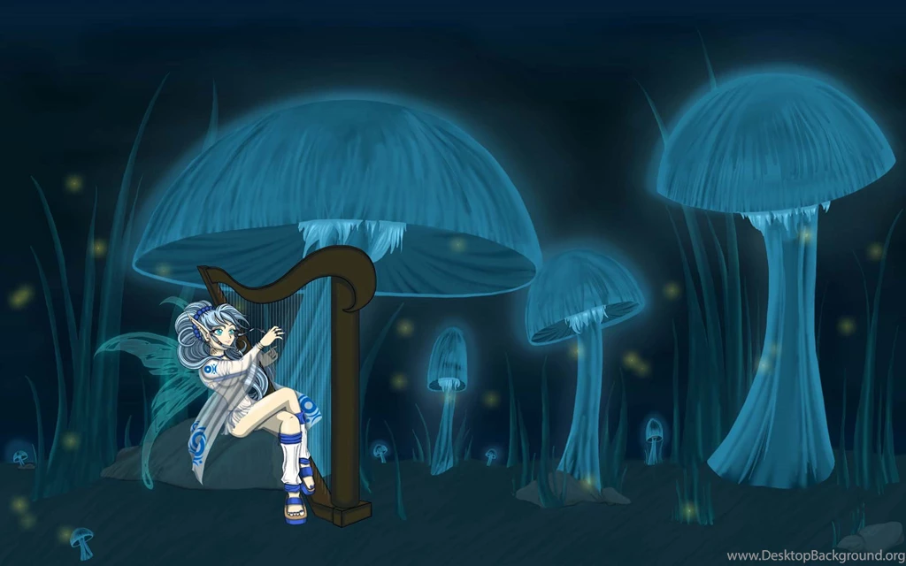 Tazmaa, Fantasy, Art, Mushroom, Moonlit, Night, Backgrounds ...