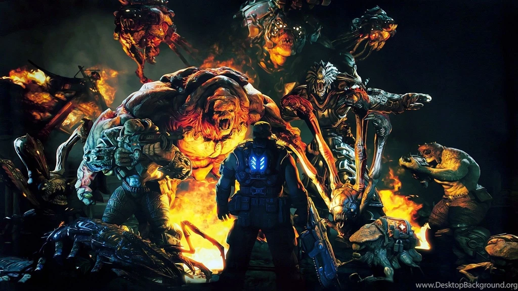 Download Wallpapers 2048x1152 Gears Of War, Character, Monsters ...