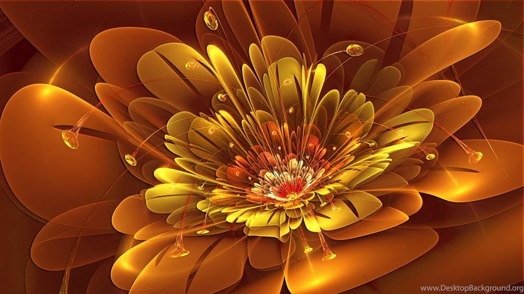 Wonderful 3d Orange Flower Wallpapers