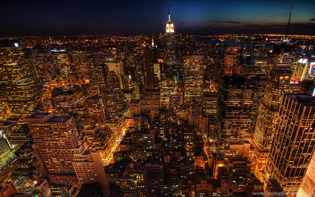 New York City Night Lights Yellow Hd Wallpaperjpeg Desktop Background