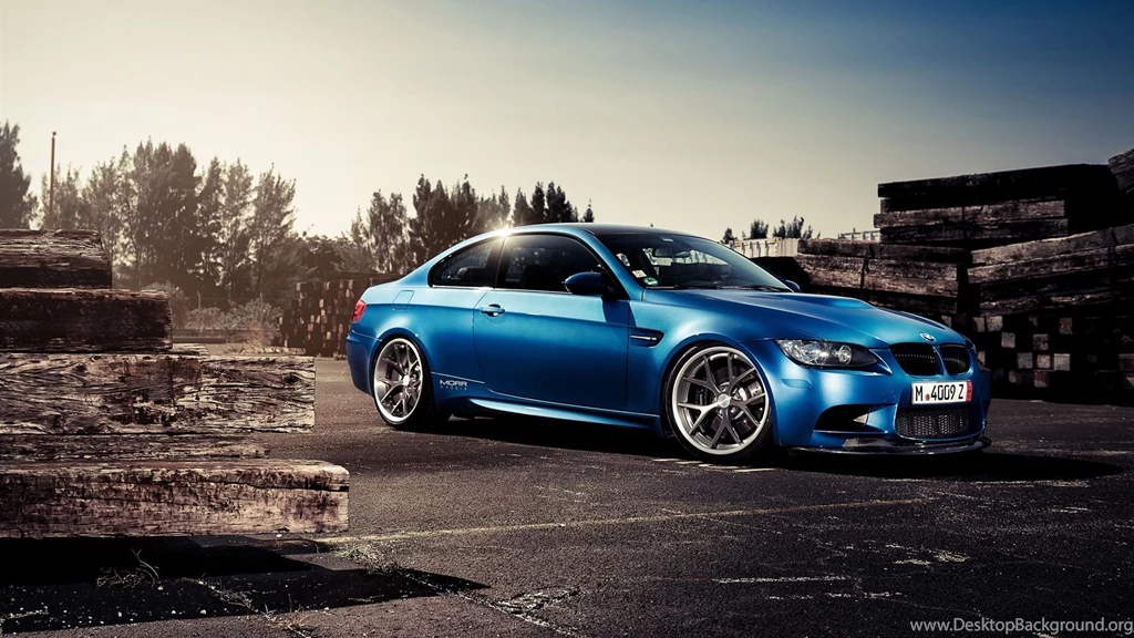 BMW M3 Blue Car Side View Wallpapers