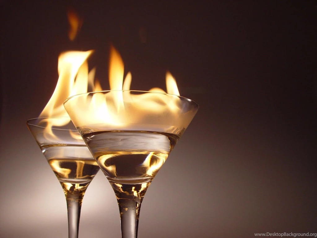 Flames Fire Glasses Alcohol Wine Champagne Wallpapers ...