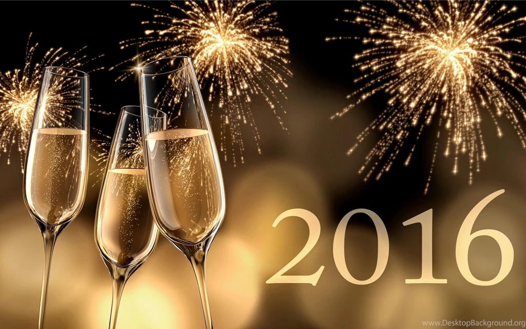2016 Happy New Year Champagne Fireworks Desktop Wallpapers Pettys ...