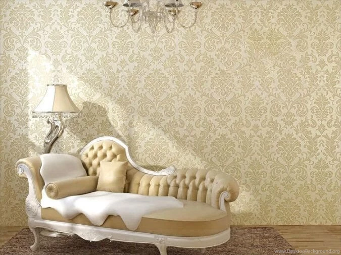 Beige/champagne/Ochre European Luxurious Damask Non Woven ...