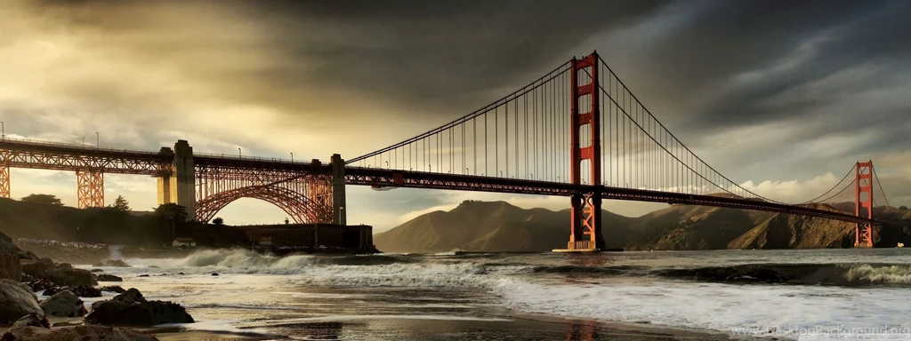 San Francisco Bridge HDR Tone Mapped Wallpapers Full HD [3200x1200 ...