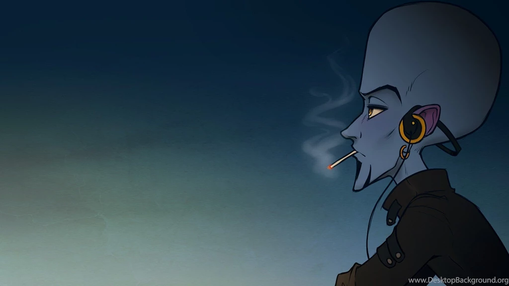 Headphones Cartoons Blue Music Smoke Punk Smokes Rock Music ...