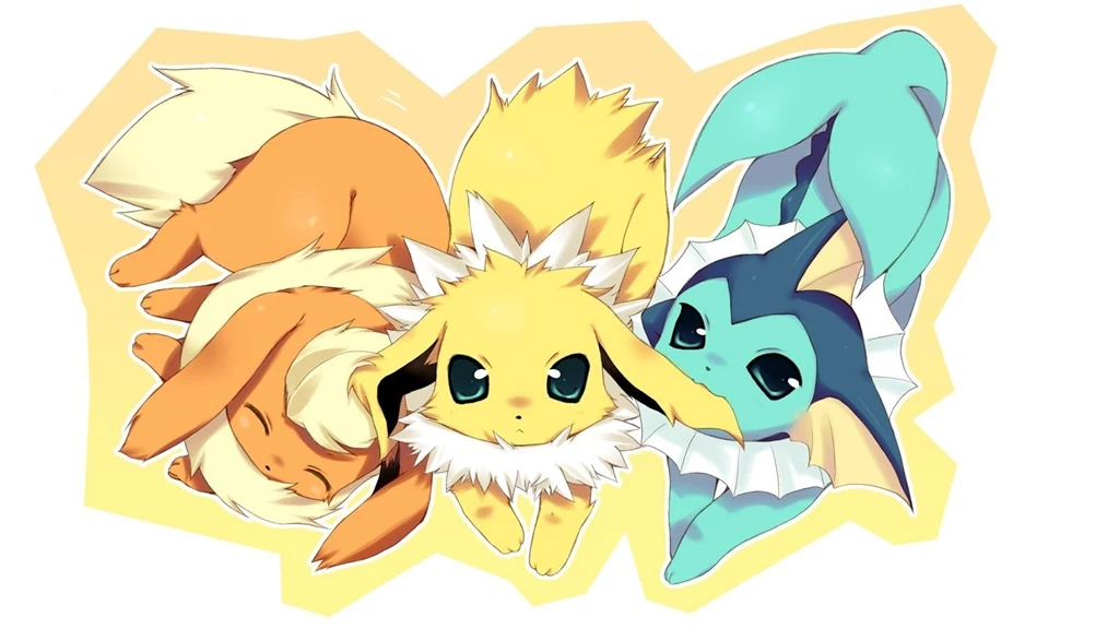 Water Pokemon Fire Flareon Eevee Vaporeon Jolteon Eeveelutions ...