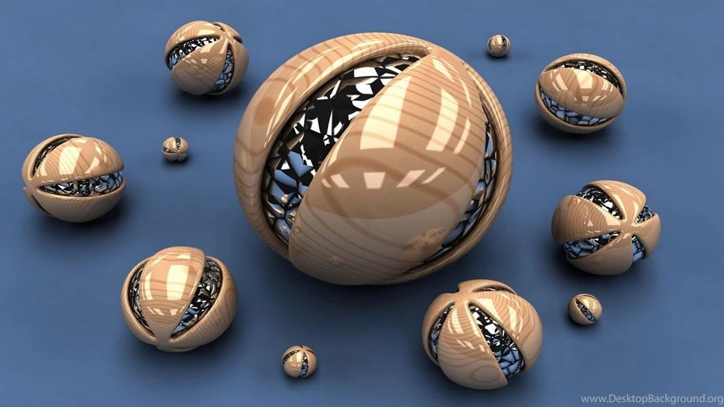1366x768 Cool 3D Spheres Wallpapers